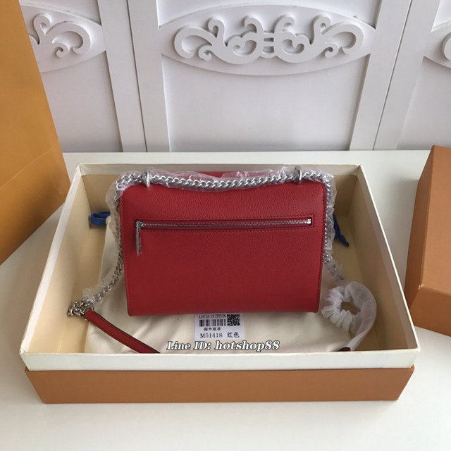 路易威登LV女包 LV小號牛皮鏈條肩背斜挎包 M51418紅色 2019春夏新款 Mylockme BB手袋 xxlv1241